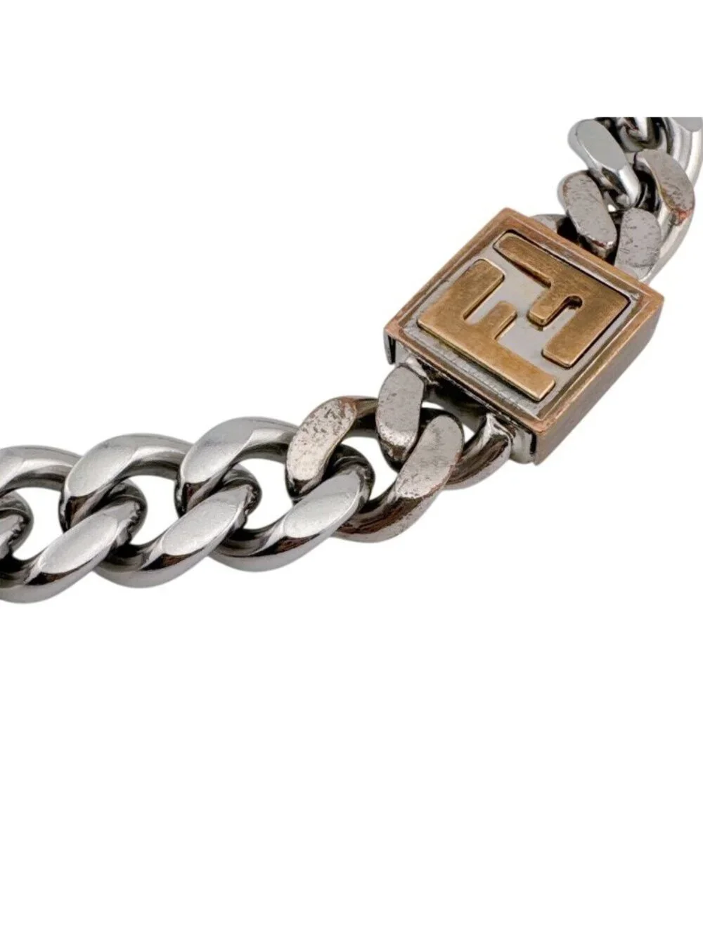 Fendi Logo Necklace Silver